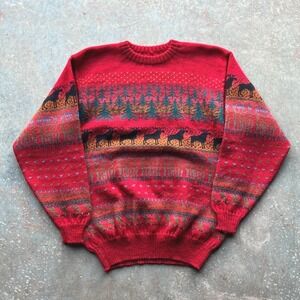 VTG Pendleton? Virgin Wool Forest Scene Sweater Fair Isle Aztec Pullover